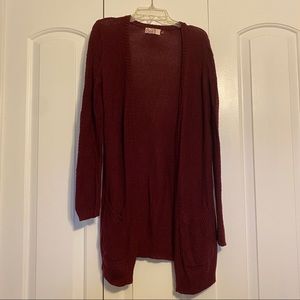 Maroon lightweight knit cardigan